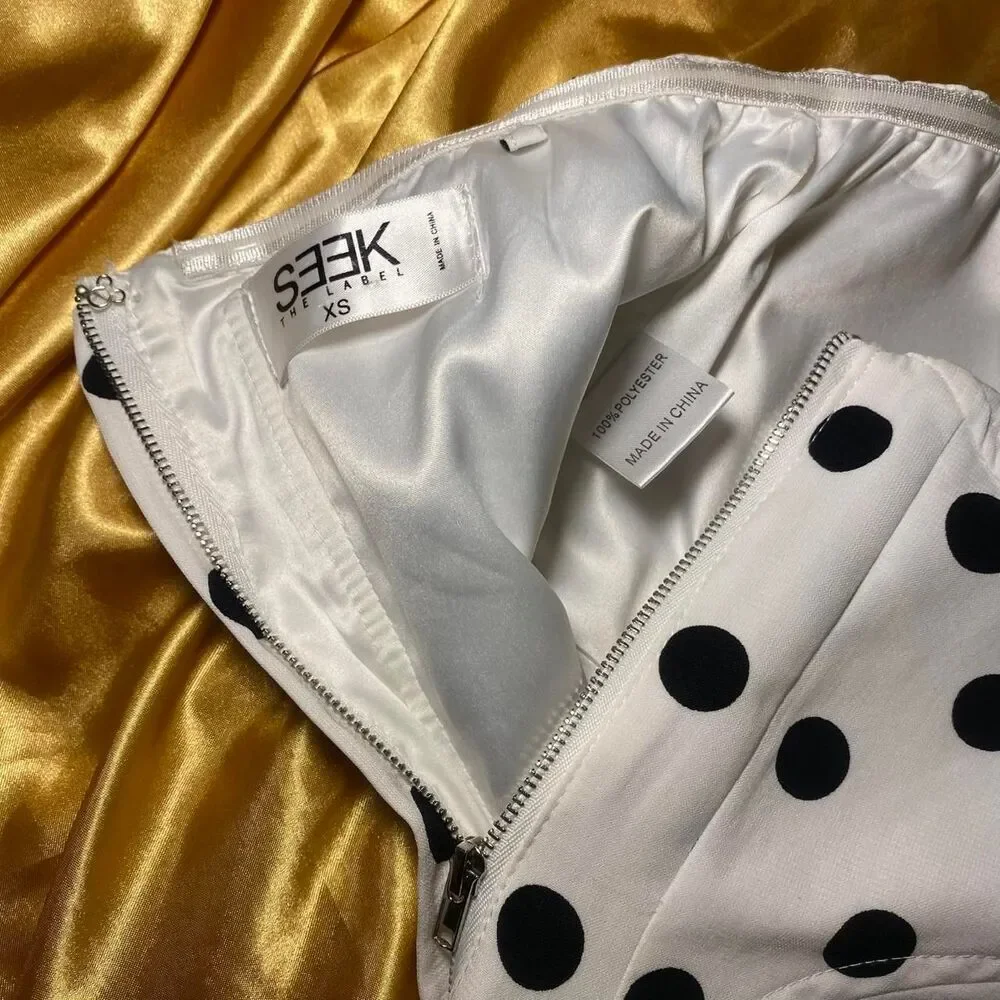 Seek The Label White Polka Dot Women's Strapless Corset Top